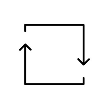Satır Simgesi Oku, Yön, Tasarım, Basit Tarzlı Web. Beyaz arkaplanda izole edilmiş basit bir şekilde vektör işareti. Asıl boyutu 64x64 piksel.