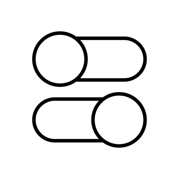 Botón de icono de línea encendido apagado en estilo simple. Signo vectorial en un estilo simple aislado sobre un fondo blanco. Tamaño original 64x64 píxeles. — Archivo Imágenes Vectoriales