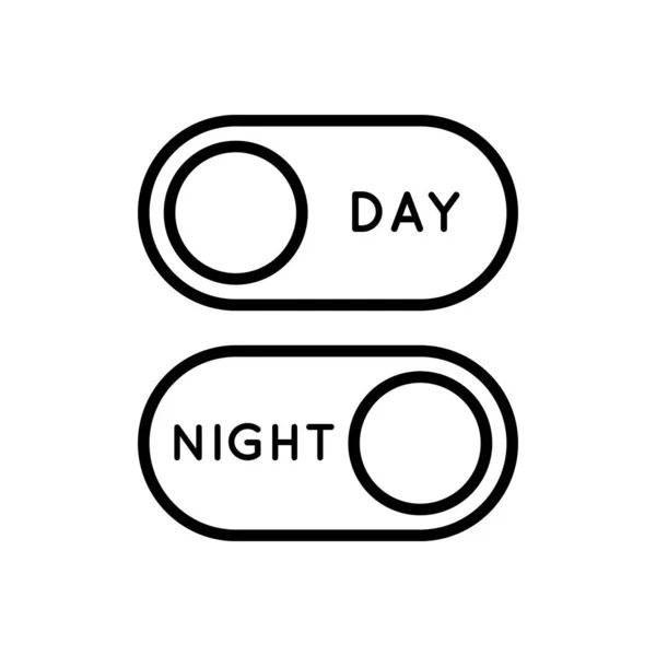 Line Icon schakelt dag-nacht modus in eenvoudige stijl. Light Dark modus voor mobiele app ontwikkeling. Vectorteken in een eenvoudige stijl geïsoleerd op een witte achtergrond. Oorspronkelijke grootte 64x64 pixels. — Stockvector
