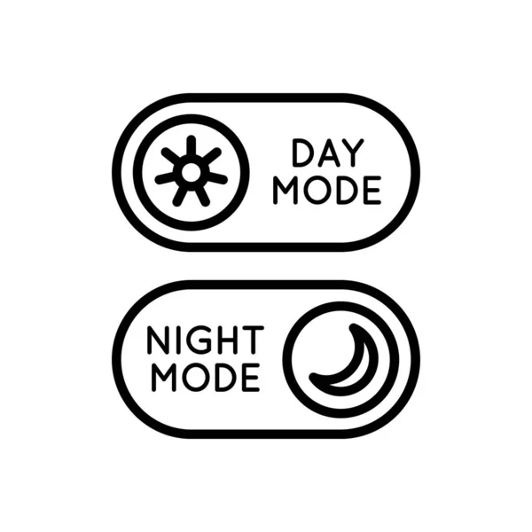 Line Icon schakelt dag-nacht modus in eenvoudige stijl. Light Dark modus voor mobiele app ontwikkeling. Vectorteken in een eenvoudige stijl geïsoleerd op een witte achtergrond. Oorspronkelijke grootte 64x64 pixels. — Stockvector