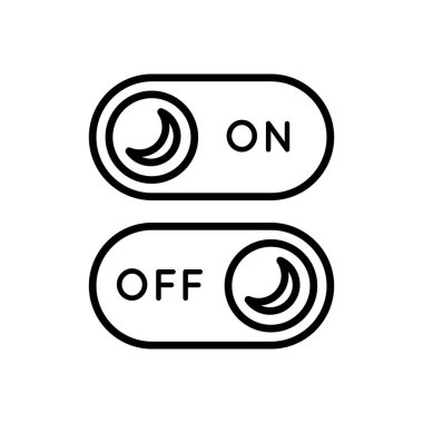 Satır Simgesi Gündüz-Gece Kipini Basit Bir Tarzla Değiştiriyor. Mobil uygulama geliştirme için Açık Karanlık kip. Beyaz arkaplanda izole edilmiş basit bir şekilde vektör işareti. Asıl boyutu 64x64 piksel.