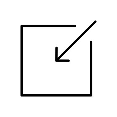 Satır Simgesi Oku, Yön, Tasarım, Basit Tarzlı Web. Beyaz arkaplanda izole edilmiş basit bir şekilde vektör işareti. Asıl boyutu 64x64 piksel.