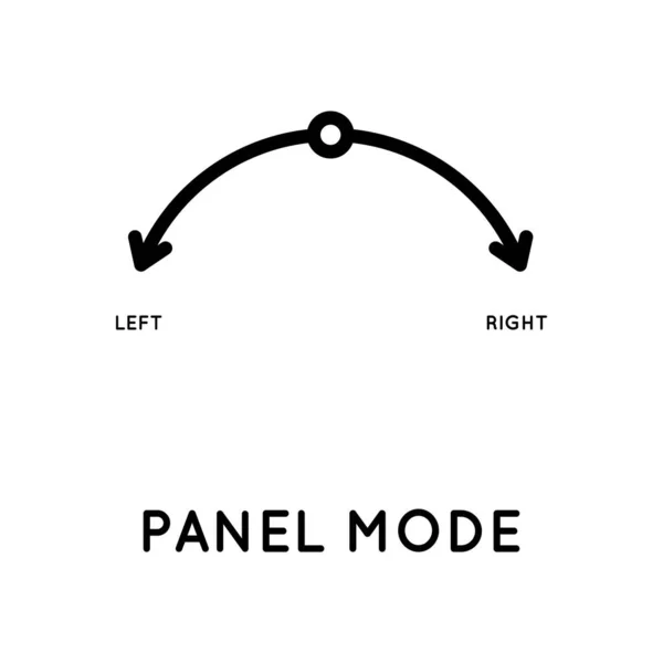 Configuratiescherm modus pictogram. Pointer links, rechts. Muziekbalans, koptelefoon, mengpaneel. Het is gemaakt in eenvoudige stijl, geïsoleerd op een witte achtergrond. Oorspronkelijke grootte is 64x64 pixels. — Stockvector