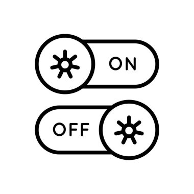 Satır Simgesi Gündüz-Gece Kipini Basit Bir Tarzla Değiştiriyor. Mobil uygulama geliştirme için Açık Karanlık kip. Beyaz arkaplanda izole edilmiş basit bir şekilde vektör işareti. Asıl boyutu 64x64 piksel.