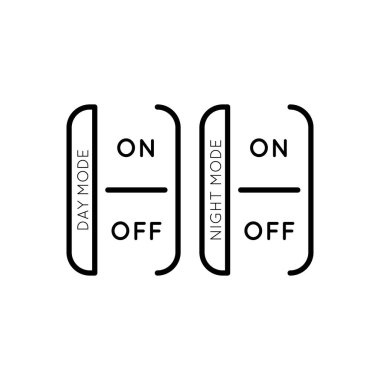 Satır Simgesi Gündüz-Gece Kipini Basit Bir Tarzla Değiştiriyor. Mobil uygulama geliştirme için Açık Karanlık kip. Beyaz arkaplanda izole edilmiş basit bir şekilde vektör işareti. Asıl boyutu 64x64 piksel.