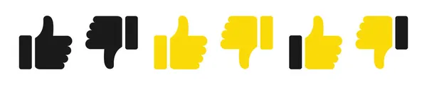 Lubić Nie Lubić Kciuk Górę Kciuk Dół Znak Ustaw Ilustrację — Zdjęcie stockowe