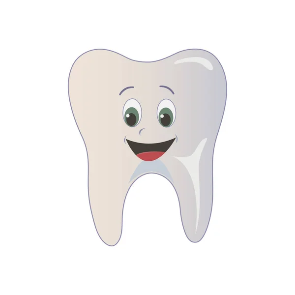 Веселий Щасливий Зуб Ілюстрація Ізольована Білому Тлі — стокове фото