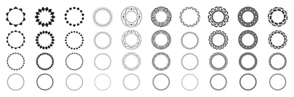 Набор Круглых Рам Абстрактным Орнаментом Векторная Иллюстрация — стоковое фото