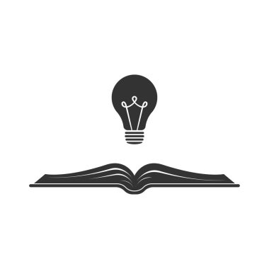 Lamba ve kitap ikonu. Başarı kavramı, fikirler.