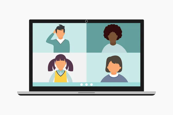 Online Onderwijs Zoom School Vectorillustratie — Stockfoto