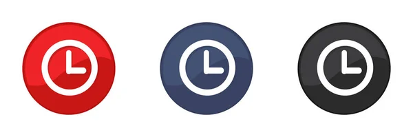 Clock Icons Set Time Clock Web Design Press Button Vector — Stock Photo, Image