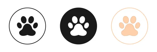 Animal Paw Icons Set Flat Design Vector Illustration — Stock Photo, Image