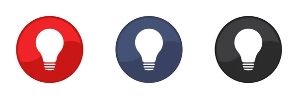 Lampensymbole Gesetzt Idea Lamp Icon Kollektion Drücken Sie Die Taste — Stockfoto