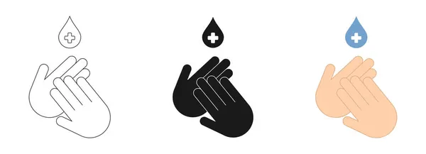 Hand Washing Icons Set Prevention Coronavirus Vector Illustration — Stock Photo, Image