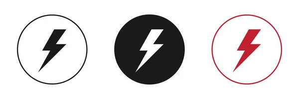 Σύνολο Ηλεκτρικών Σχεδίων Λογότυπο Αστραπή Εικόνες Κεραυνού Μοντέρνο Επίπεδο Στυλ — Φωτογραφία Αρχείου