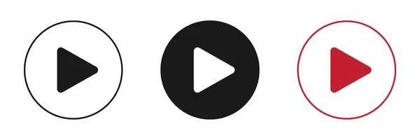Play Tasten Symbole Gesetzt Video Audio Player Vektorillustration Isoliert Auf — Stockfoto