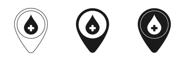 Lokalizacja Gps Mapie Ikoną Krzyża Darowizny Ilustracja — Zdjęcie stockowe