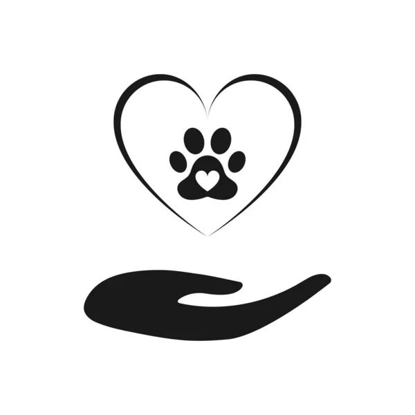 Значок Лапы Животного Любовь Забота Животных Векторная Иллюстрация — стоковое фото