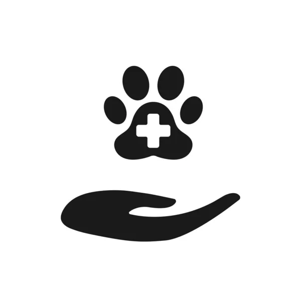 Evcil Hayvan Ilk Yardım Ikonu Köpek Kedi Pençesi Izi Tıbbi — Stok fotoğraf