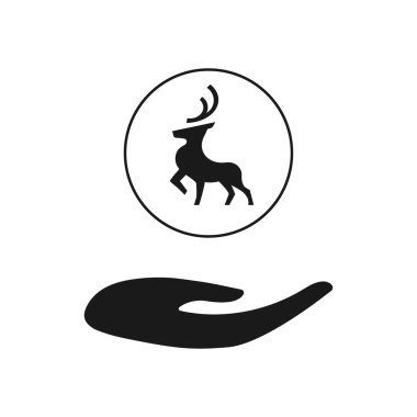 Geyik boynuzlu simge. Logo. Web tasarımı. Görüntü.