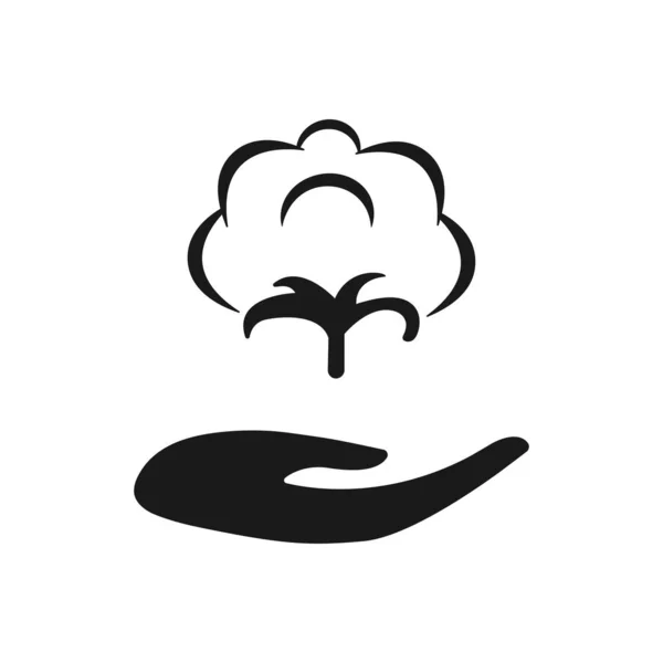 Ikona Rośliny Bawełny Logo Bawełny Ilustracja Białym Tle — Zdjęcie stockowe