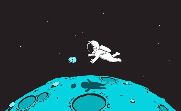 Astronaut in gewichtloosheid — Stockvector