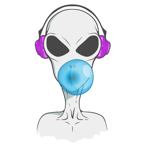 Moderne alien met kauwgom — Stockvector