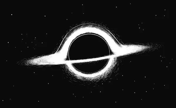 Иллюстрация черной дыры в глубоком космосе — стоковый вектор