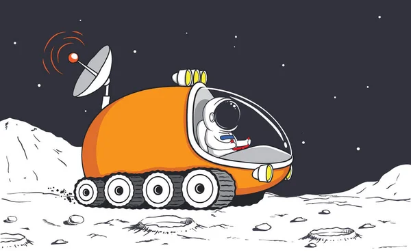 Astronauta em lunar rover —  Vetores de Stock