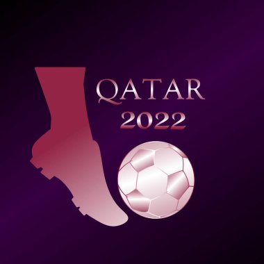 Futbol Turnuvası, Futbol Kupası, Arkaplan Tasarım Şablonu, Vektör İllüstrasyonu, 2022 Futbol Konsepti ve Katar Bayrağı