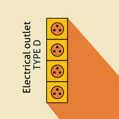 A, B, C, D, E, F, G, H, I, J, K, L, M, N güç prizi ve priz, düz tasarım, basit. Elektrik prizleri ve elektrik prizleri