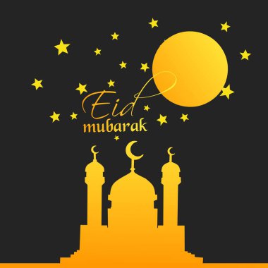 Kurban Bayramı ve Adha kutlamaları, oruç ayı, kutsal ay, İslami kutlamalar. .idul Fitri resim çizimi. Cami.