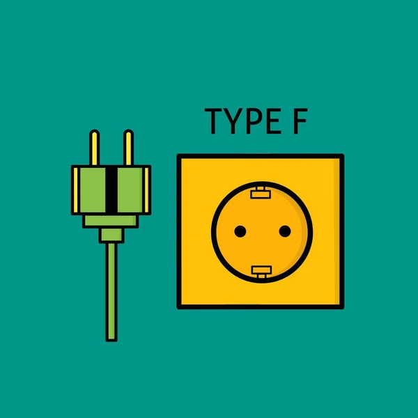 Type Stekker Stopcontact Plat Ontwerp Eenvoudig Elektrische Stekkers Stopcontacten — Stockfoto