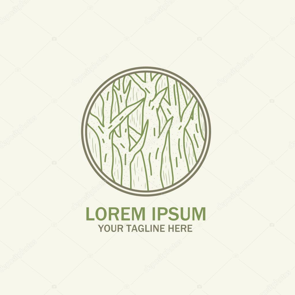Rustic Retro Vintage Evergreen, Pines, Spruce, Cedar tree logo logo design, Vintage Wood Logs Vector Logo.