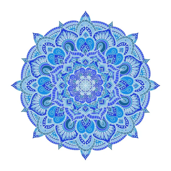 Mandala Colores Azules Sin Fondo Adorno Simétrico —  Fotos de Stock