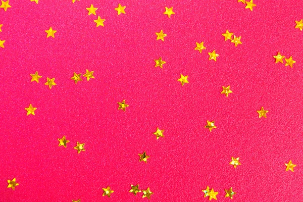 金の星の赤い背景 スペースのコピー — ストック写真