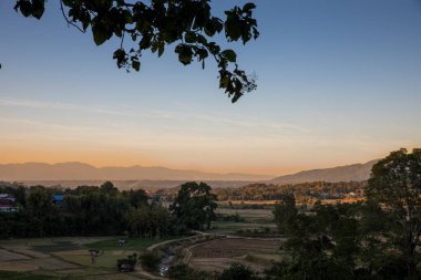 Nan 'ın Pua Bölgesi' ndeki Huanam Mantar Çiftliği 'nden yüksek açılı manzara