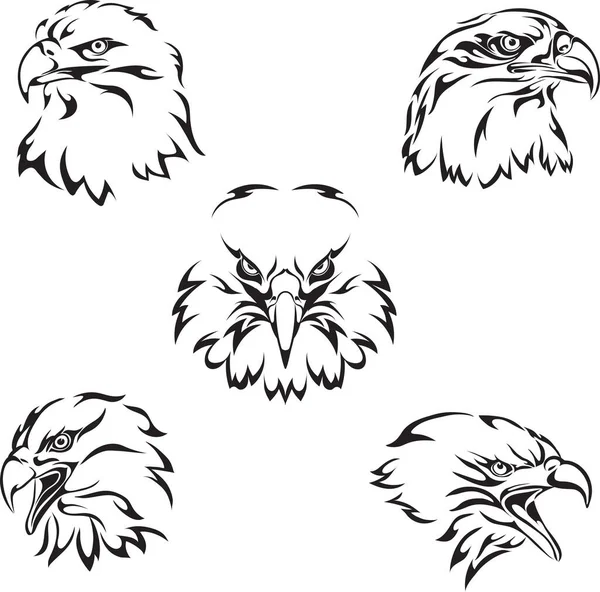 Aquila Logo Uccello Ritratto Vettore Immagine Isolato Segno Aziende Squadra — Vettoriale Stock