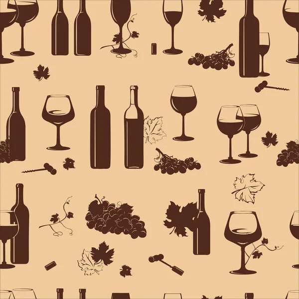 ワイン ワインのガラス ワインボトル ブドウの束 パターン シェブロン チーム ブドウ クラブ ベクトル — ストックベクタ