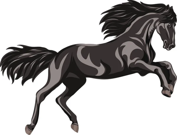 馬の絵 黒いトーンのロゴの馬の肖像画 — ストックベクタ