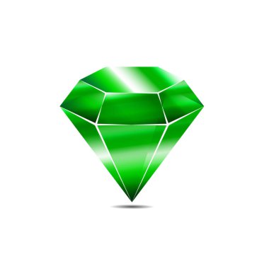 Beyaz arkaplanda zümrüt izole vektör