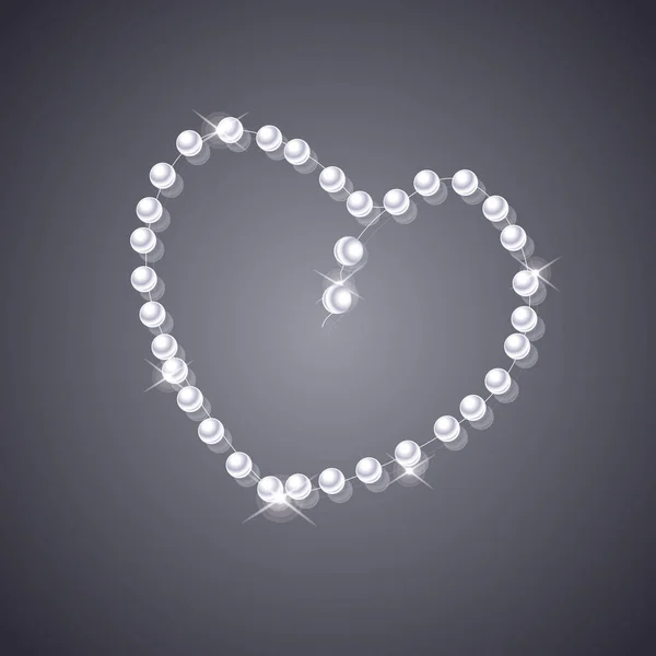 Pearl Necklace Isolated Dark Background — Stock Photo, Image