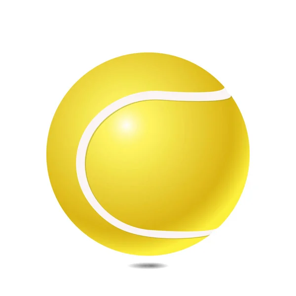Gouden Tennisbal Geïsoleerd Wit — Stockfoto