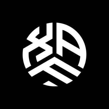 Siyah arka planda XAF harf logosu tasarımı. XAF yaratıcı harf logosu konsepti. XAF harf tasarımı.