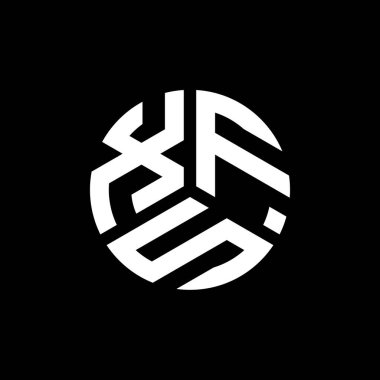 Siyah arka planda XFS harf logosu tasarımı. XFS yaratıcı harf logosu konsepti. XFS harf tasarımı.