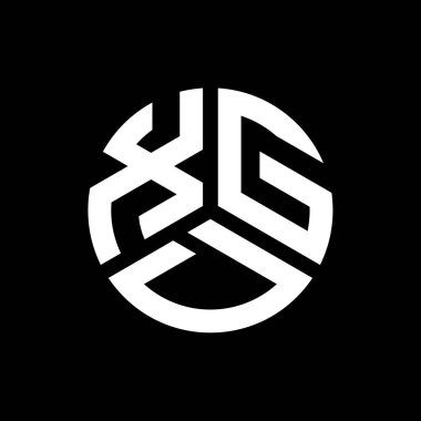 Siyah arkaplanda XGD harf logosu tasarımı. XGD yaratıcı harflerin baş harfleri logo kavramı. XGD harf tasarımı.