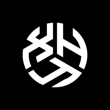 Siyah arkaplanda XHY harf logosu tasarımı. XHY yaratıcı harflerin baş harfleri logo kavramı. XHY harf tasarımı.