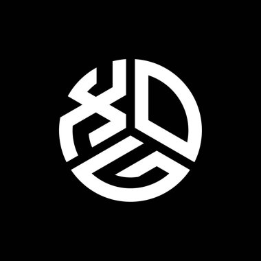 Siyah arkaplanda XOG harf logosu tasarımı. XOG yaratıcı harflerin baş harfleri logo kavramı. XOG harf tasarımı.