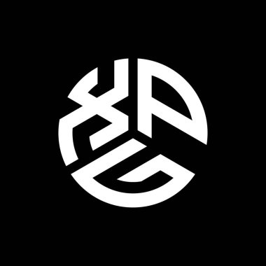 Siyah arkaplanda XPG harf logosu tasarımı. XPG yaratıcı harf logosu konsepti. XPG harf tasarımı.