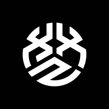 Siyah arkaplanda XXZ harf logosu tasarımı. XXZ yaratıcı harf logosu konsepti. XXZ harf tasarımı.